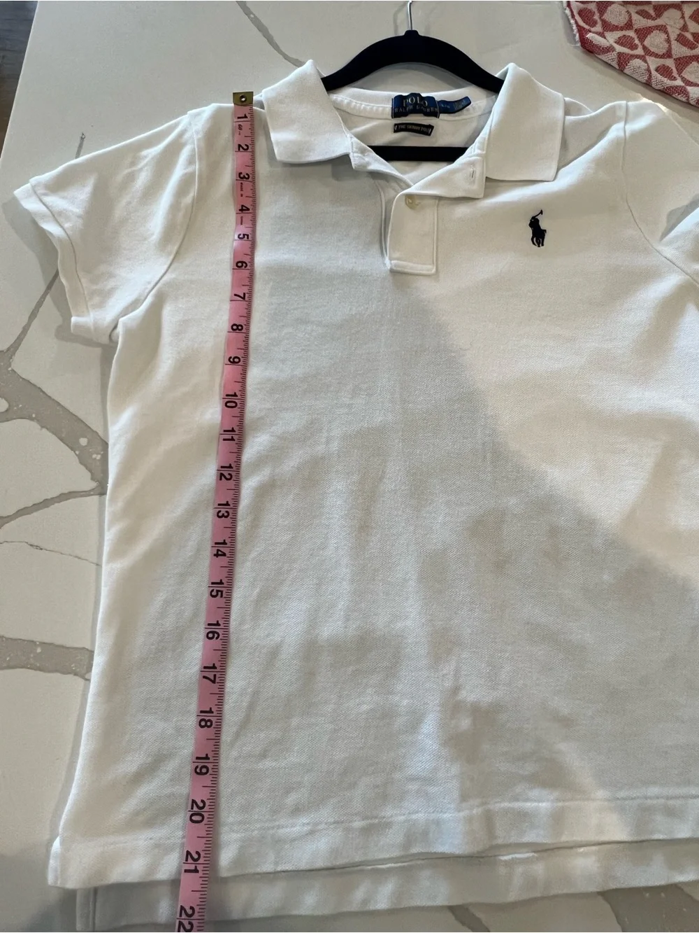 EUC- Ralph Lauren White Polo Shirt with Navy Pony